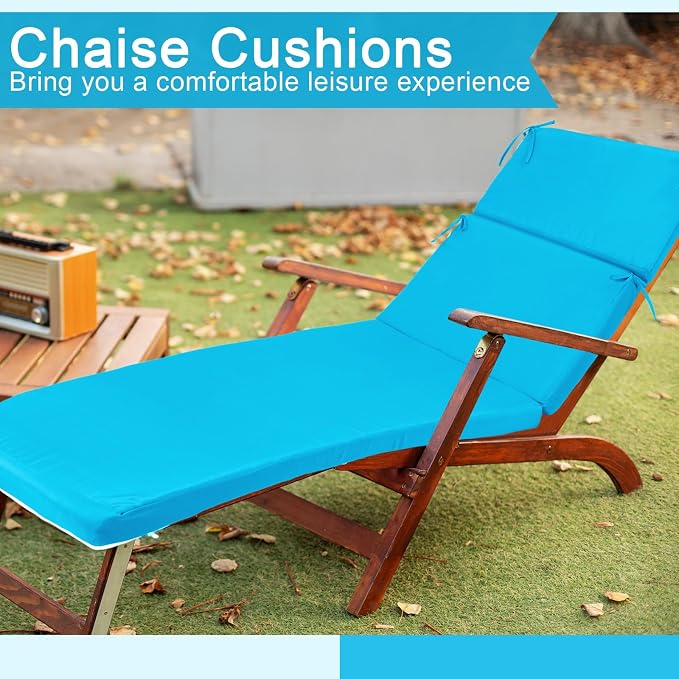 4 Pcs Indoor Outdoor Chaise Lounge Cushions Sponge Bench Outdoor Furniture - Image 5