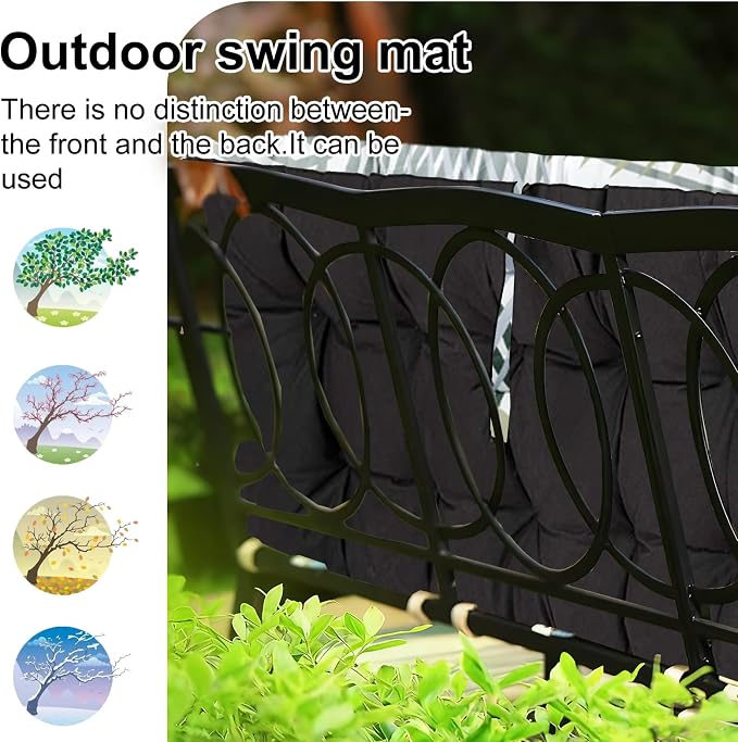 Waterproof Porch Swing Cushion Replacement, Thick 4" 2–3 Seat Outdoor Swing - Image 5