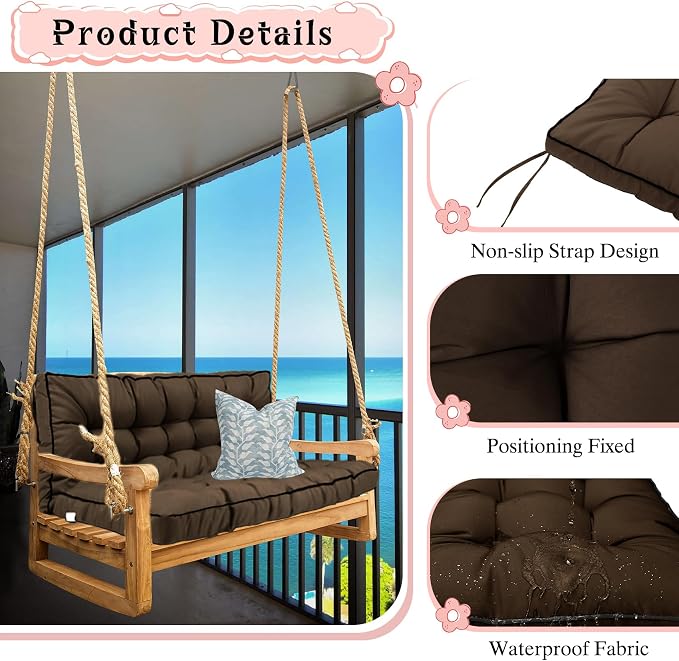 2-3 Seat Swing Replacement Cushion, Outdoor Bench Cushions - Image 3