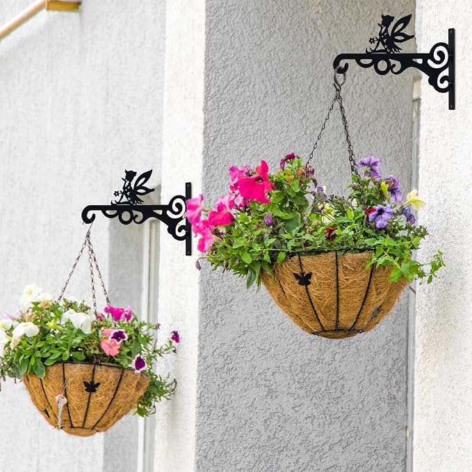hogardeck Plant Hangers Outdoor Decor, 2 Pack 10” Metal Hanging Plant Bracket - Image 3