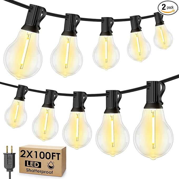 200FT Outdoor String Lights, LED Patio Lights by Larkvue