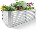 Land Guard 8×4×2 ft Galvanized Raised Garden Bed Kit, Galvanized Planter Raised by LandGuard