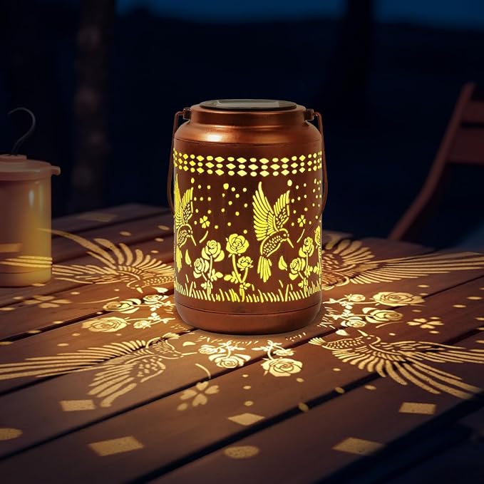 Hummingbird Solar Lantern Outdoor Hummingbird Decor Garden Decor Waterproof - Image 7