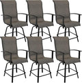 Grand patio Counter Height Swivel Bar Stools Set of 6, Outdoor Sling Fabric by GrandPatio
