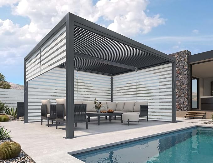 PURPLE LEAF Louvered Pergola 94AS 11' x 14' Outdoor Aluminum Pergola - Image 2