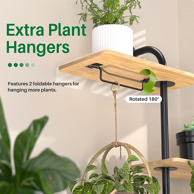 YUOROS Window Plant Shelves, 3-Tier Rotating Plant Shelf Stand, Indoor Metal - Image 3