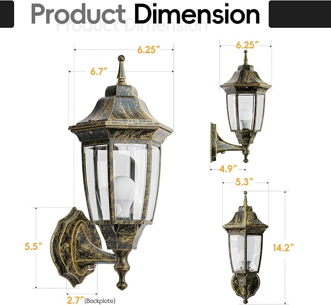 EMART Dusk to Dawn Outdoor Porch Light, Exterior Anti-Corrosion, Waterproof - Image 6