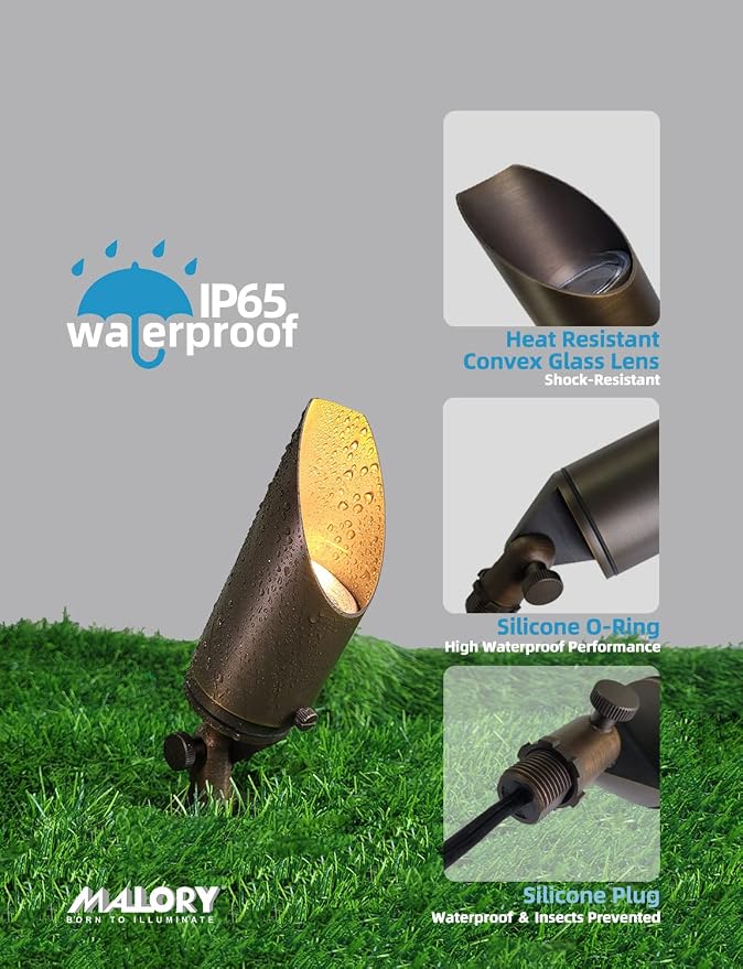MALORY Brass Landscape Spotlight 1-Pack - Image 4