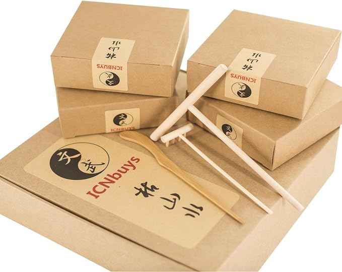 Zen Garden with Boat Bridge Japanese Censers Set with Free Rake and Pushing - Image 4