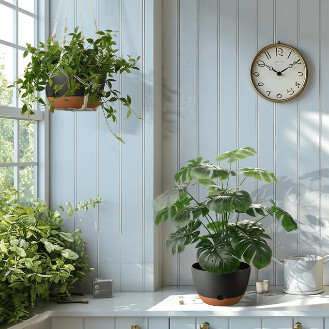10 Inch Hanging Planters for Indoor Plants, Outdoor Hanging Plant Pot - Image 7