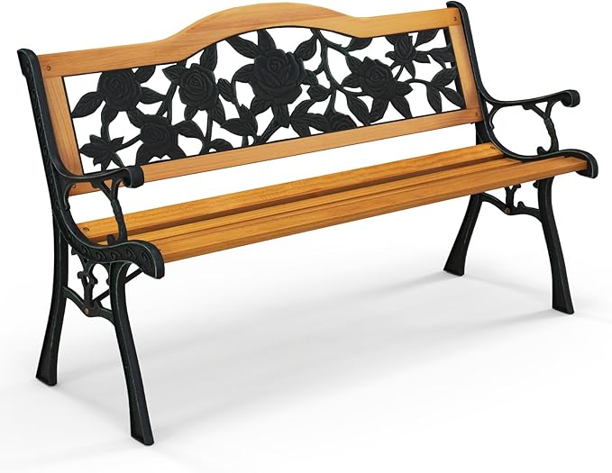 Tangkula Outdoor Garden Bench Park Bench, Patio Furniture Bench Chair by TANGKULA