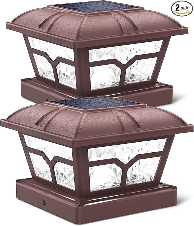 SIEDiNLAR Solar Post Cap Lights Outdoor 2 Color Modes 8 LEDs by Siedinlar