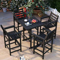 5-Piece Bar Height Adirondack Chairs and Table Set, Outdoor Patio Bar Set by PatioKingdom
