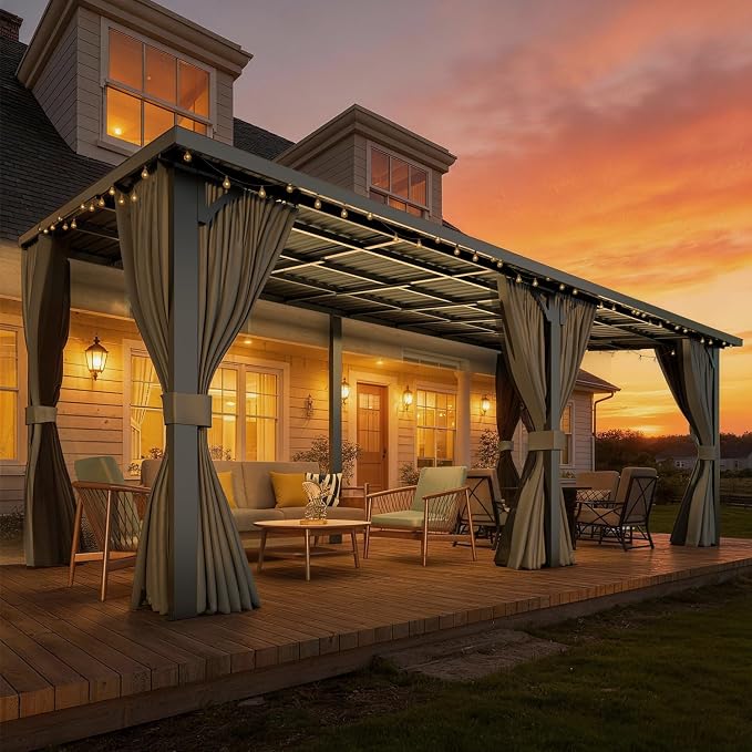 AECOJOY 20'x10' Outdoor Hardtop Metal Gazebo - Image 5