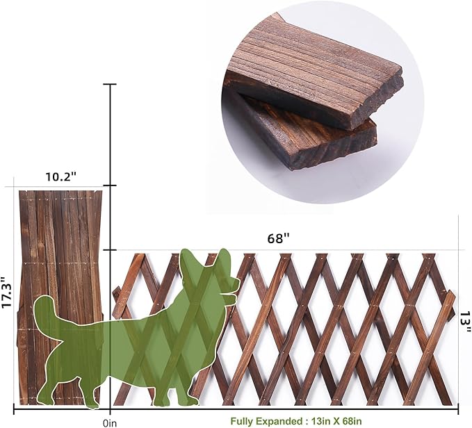 4 Pcs Expandable Garden Trellis, Wooden Lattice Wall Fence Trellis - Image 3