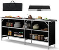 COSTWAY 81" Folding Picnic Table, Portable Bar Table by COSTWAY
