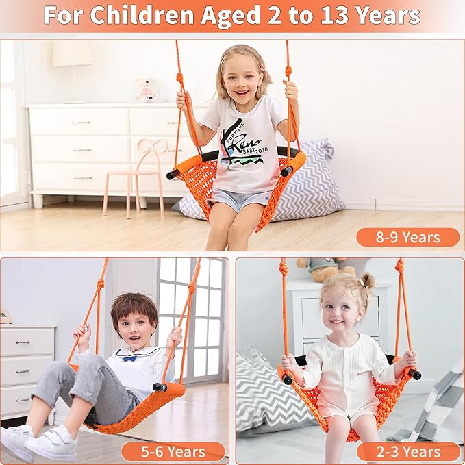 Hi-Na Kids Swing for Swing Set, Heavy Duty Rope Swings - Image 5