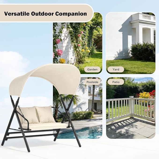 AECOJOY 2 Seat Outdoor Patio Swing Chair - Image 5
