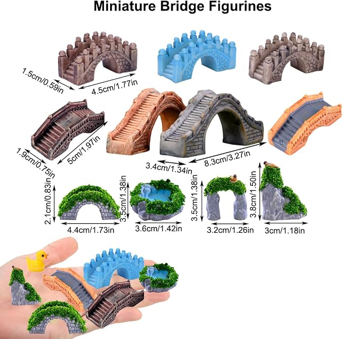 Purple Star Fairy Garden Bridge 11 Pack Mini Bridge - Image 2