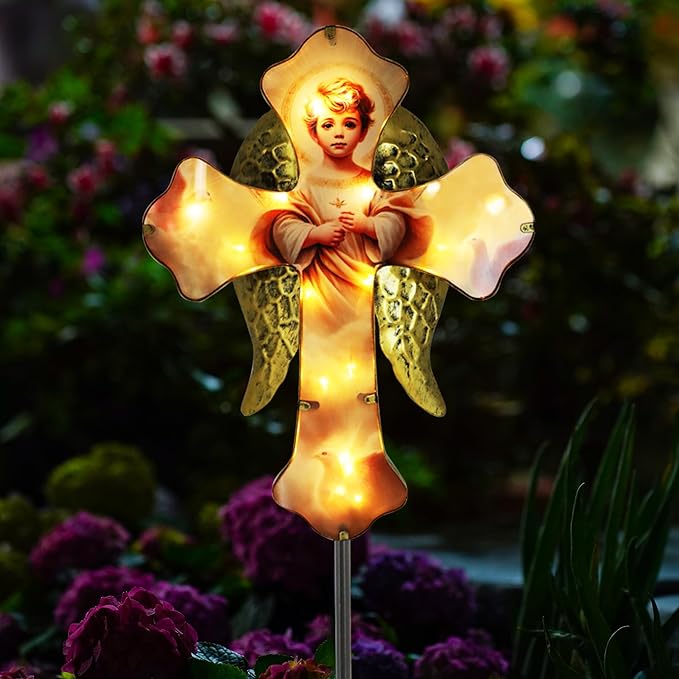 Solar Little Angel, Child Cross Garden Lights by Unknown