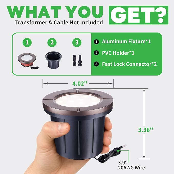 Ground Well Lights, Landscape LED Low Voltage Inground Lights, Outdoor - Image 7