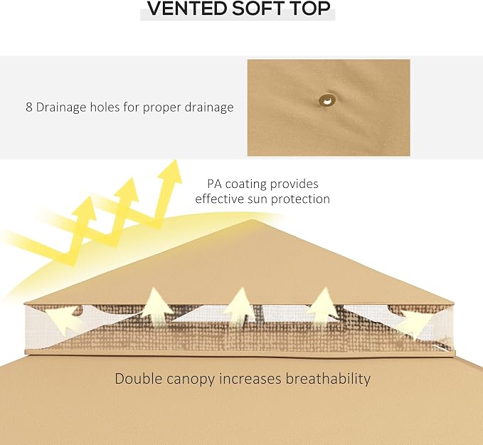 Outsunny 10' x 12' Patio Gazebo - Image 5