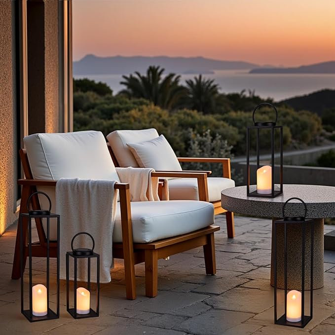 Large Solar Outdoor Lanterns, Fall Decor- Set of 2 - Image 7