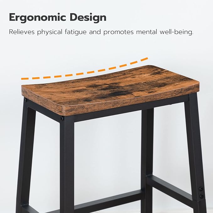 HOOBRO Bar Stools, 23.6 Inch Saddle Stools, Kitchen Counter Seat - Image 6