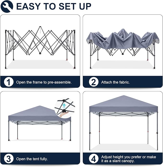 COOSHADE Durable Easy Pop Up Canopy Tent 10x10Ft, - Image 3