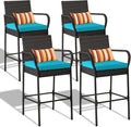 Sundale Outdoor Wicker Bar Stool Set of 4, Patio Counter Height Pub Chair by SundaleOutdoor