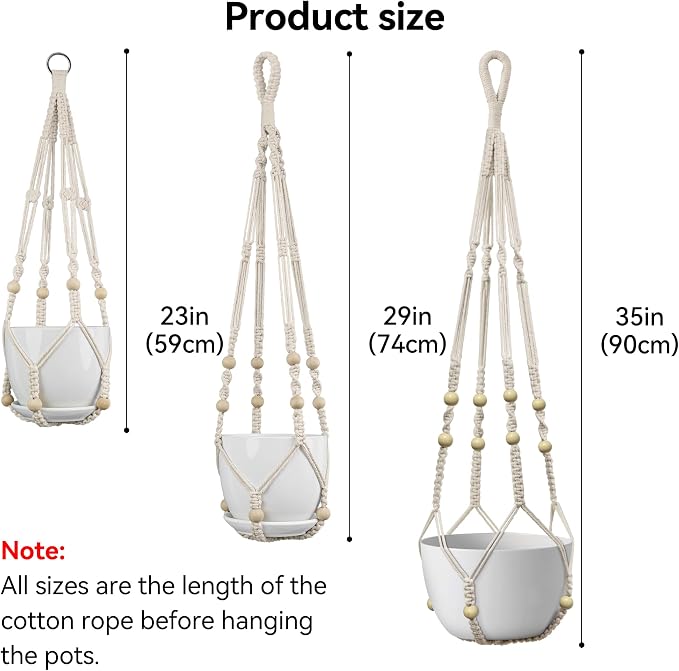 USLAI Macrame Plant Hanger Indoor Outdoor, Fits 4 to 15 Inch Pots, Strong - Image 8