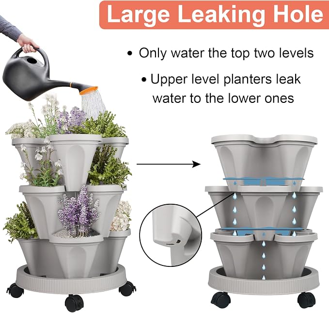 DUNCHATY Stackable Planter, Vertical Garden Planter - Image 4