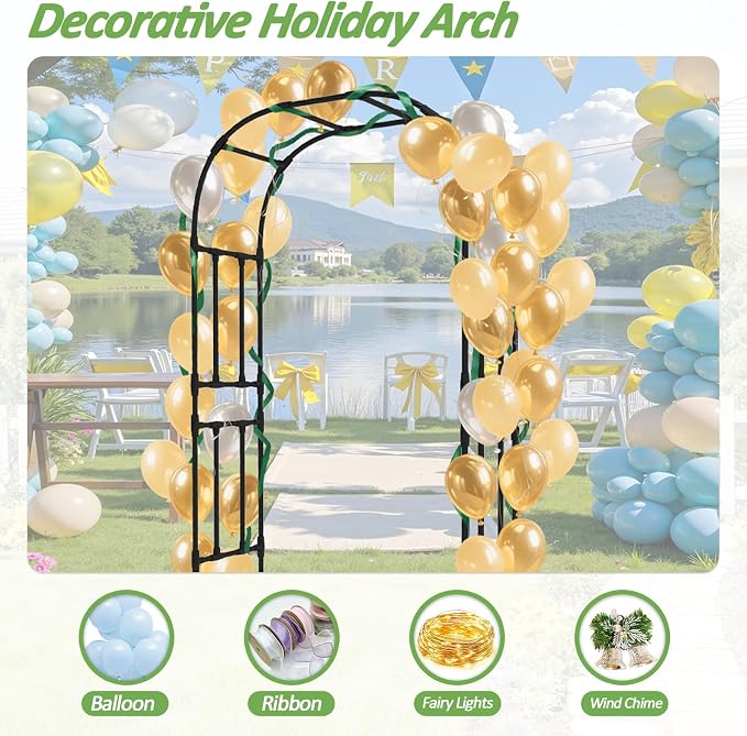 Garden Arch Trellis-59*94.5", Plastic-Coated Rust-Proof Arbor Trellis, Garden - Image 7