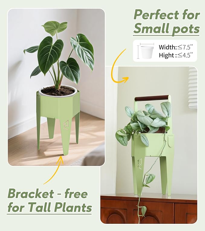 Planter with Stand, Metal 2 in 1 Portable Planter with Grow Bags & Handle - Image 4