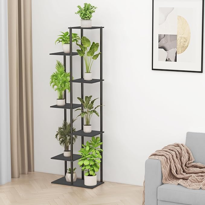 Plant Stand Indoor 7 Tier 8 Potted Metal Wood Plant Shelf - Image 7