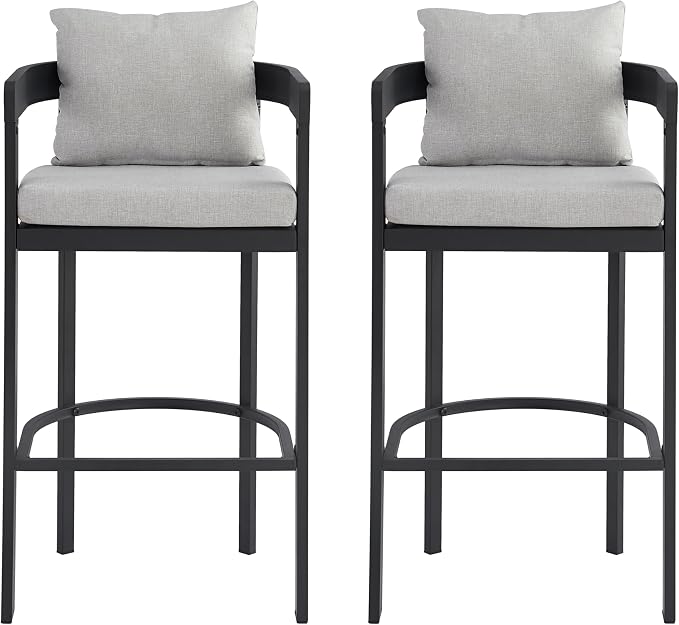 Christopher Knight Home Leona Outdoor Counter Height Bar Stools Set of 2 - Image 7
