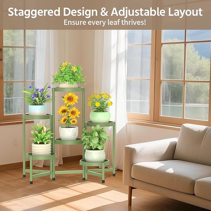 LASZOLA 6 Tiered Folding Plant Stand Indoor - Image 6