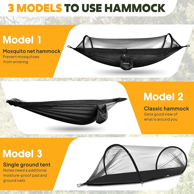 Chihee Ultra-Light Travel Camping Hammock Pop-up Net Hammock 660lbs Load - Image 4