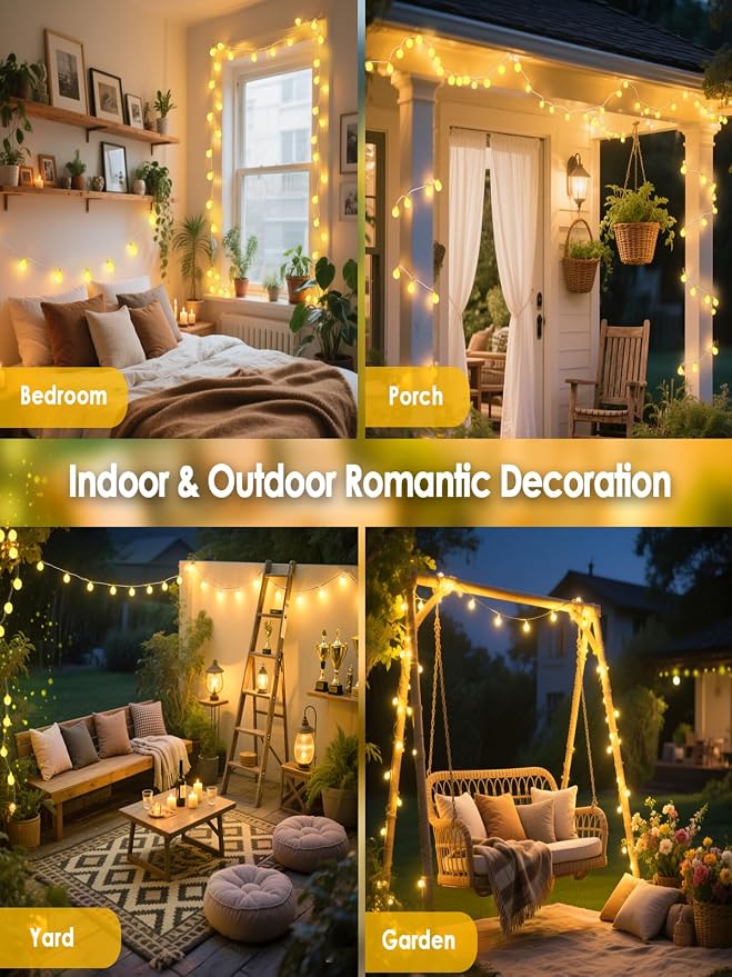 200LED Connectable Globe String Lights Indoor Outdoor - Image 2