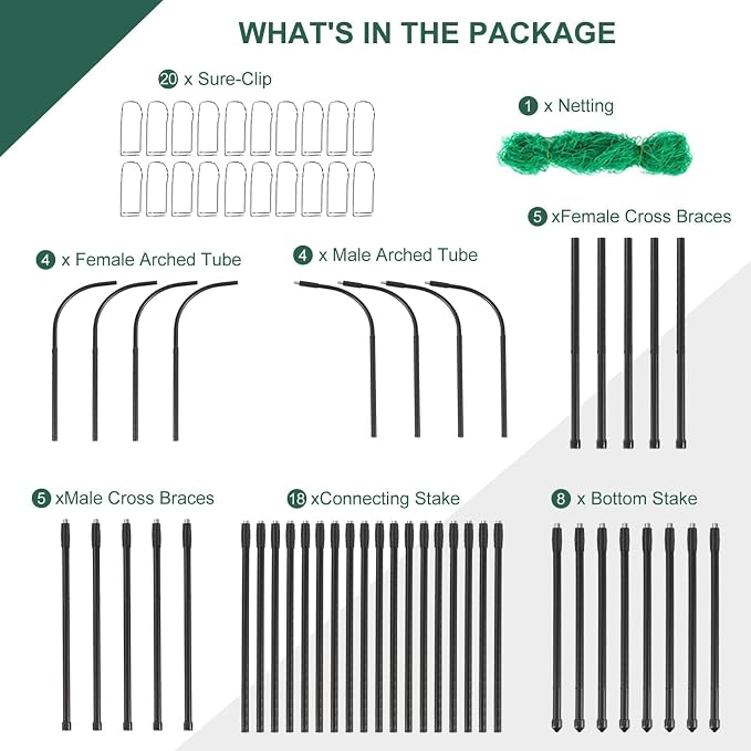 Garden Cucumber Trellis for Climbing Plants Outdoor, 65 x 48 inch U-Shaped - Image 7