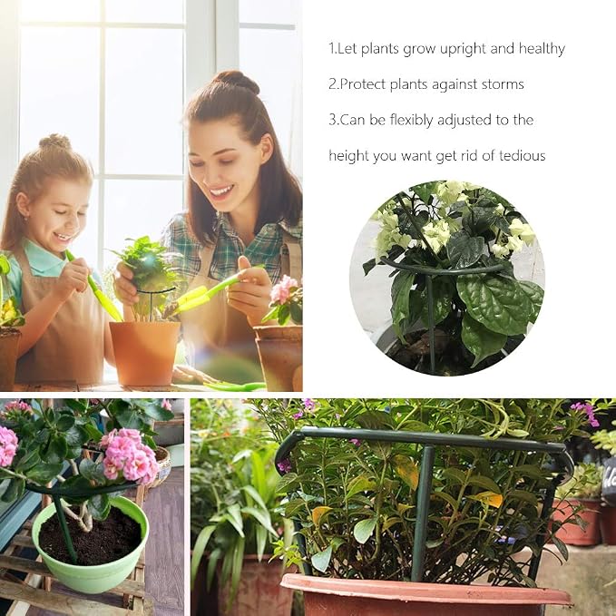 Mwellewm 10 Pack Plant Support Plant Stakes Metal Half Round Search Support - Image 8