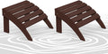 BRIOPAWS Adirondack Ottomans | Folding | Set of 2 | HDPE Plastic | Brownwood by BRIOPAWS