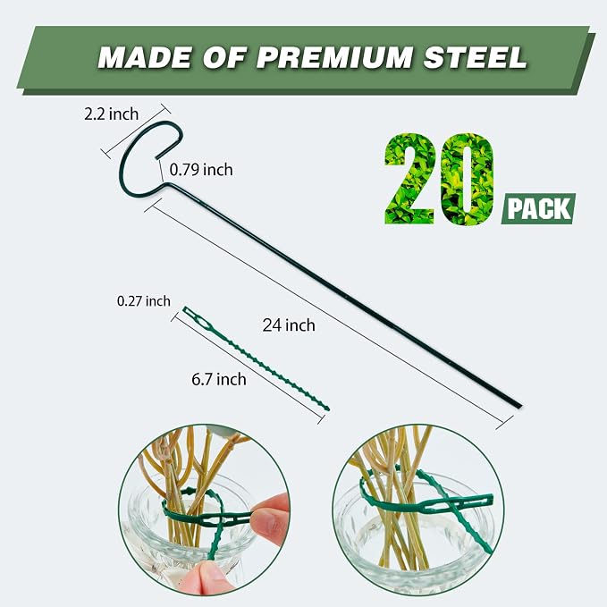 Joyhalo 20 Pack Plant Support Stakes 24 Inch, Plant Stakes, Flower Stakes - Image 3