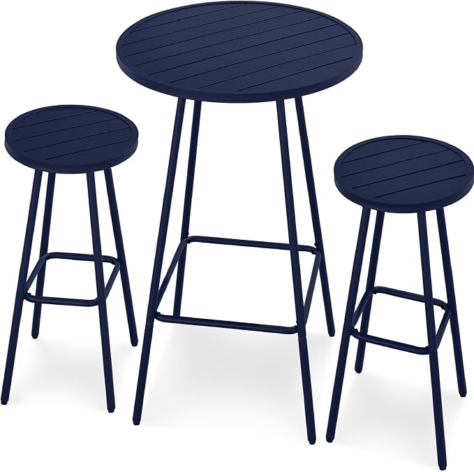 Best Choice Products 3-Piece Patio Dining Set, Bar Height, Outdoor Bistro Set by BestChoiceProducts