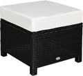 Outsunny 20" Patio Wicker Ottoman, Additional Seating, Side Table by Outsunny