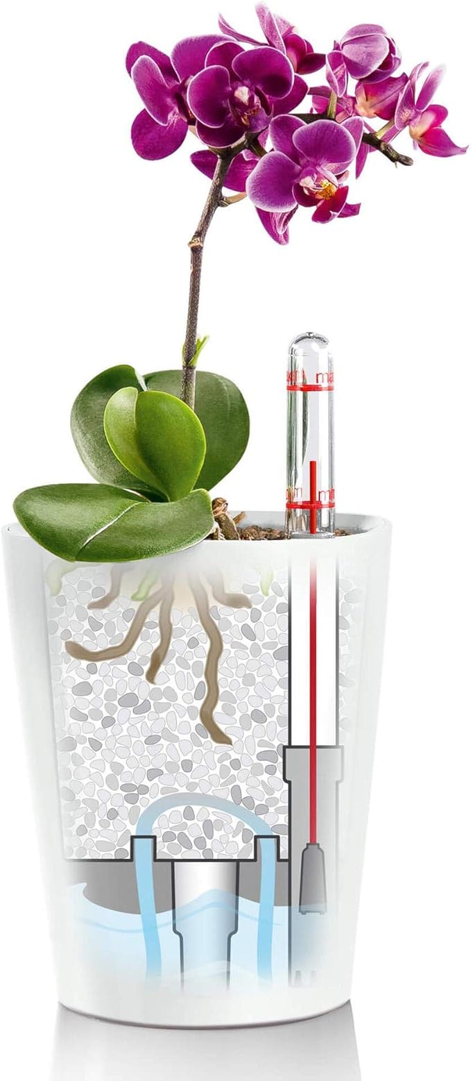 Lechuza MINI-DELTINI Charcoal Metallic, Self-Watering Small Indoor Planter - Image 4