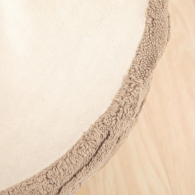 Asuprui Round Ottoman Pouf Ottoman Foot Stool Seat Faux Fur Bean Bag Foot Rest - Image 9