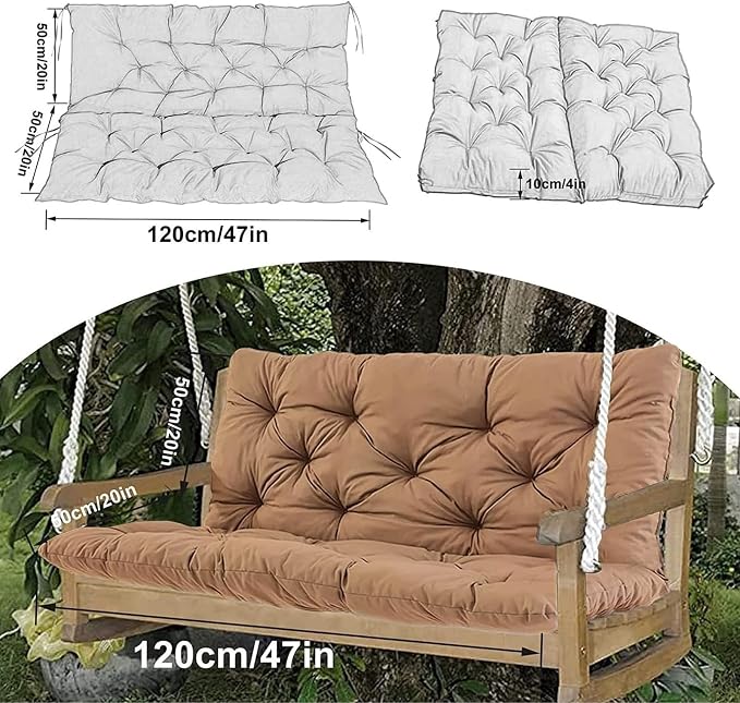 Swing Cushion Replacement Outdoor Porch Waterproof Bench Cushion 2-3 Seater - Image 7