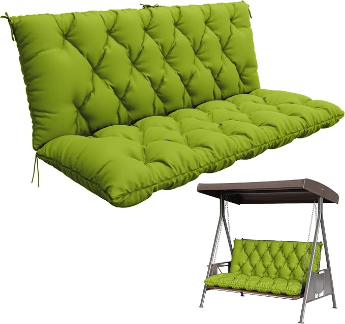 Porch Swing Cushion with Backrest, Waterproof Bench Cushion by Pakunoda