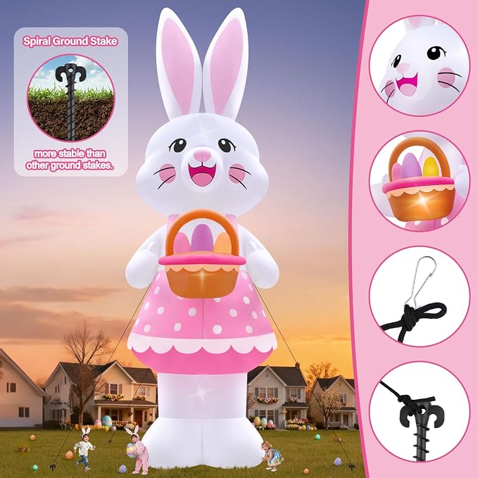 Lanstics 20FT Easter Inflatable Giant Bunny Inflatable - Image 6